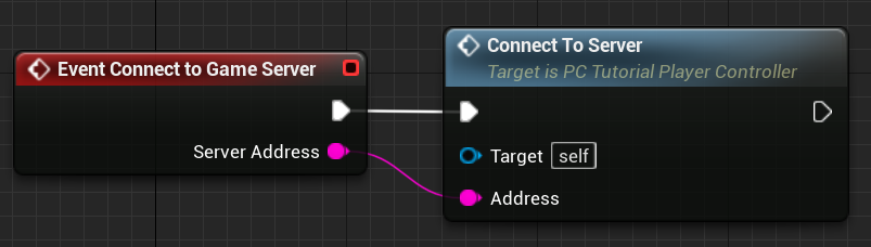 Player controller Blueprint for Connect to Server UFunction