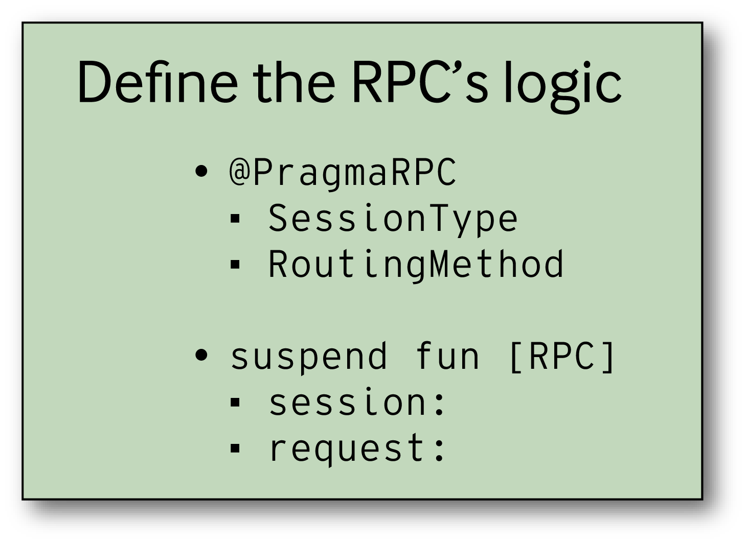 A graphic demonstrating how to write the functions and logic for a custom service. 