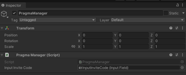 Connect InputInviteCode in Unity