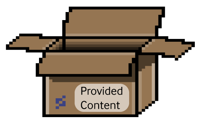 Pixel art of an open cardboard box with a Pragma logo. 