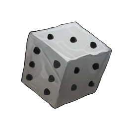 A 6 sided die representing a gear&rsquo;s random stat value. 