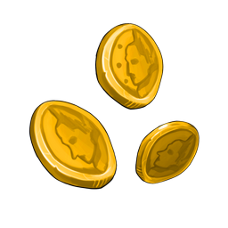 Stackable gold coins falling. 