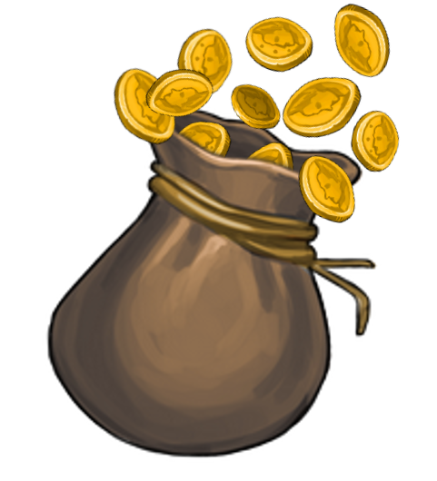 A bag of gold coins 